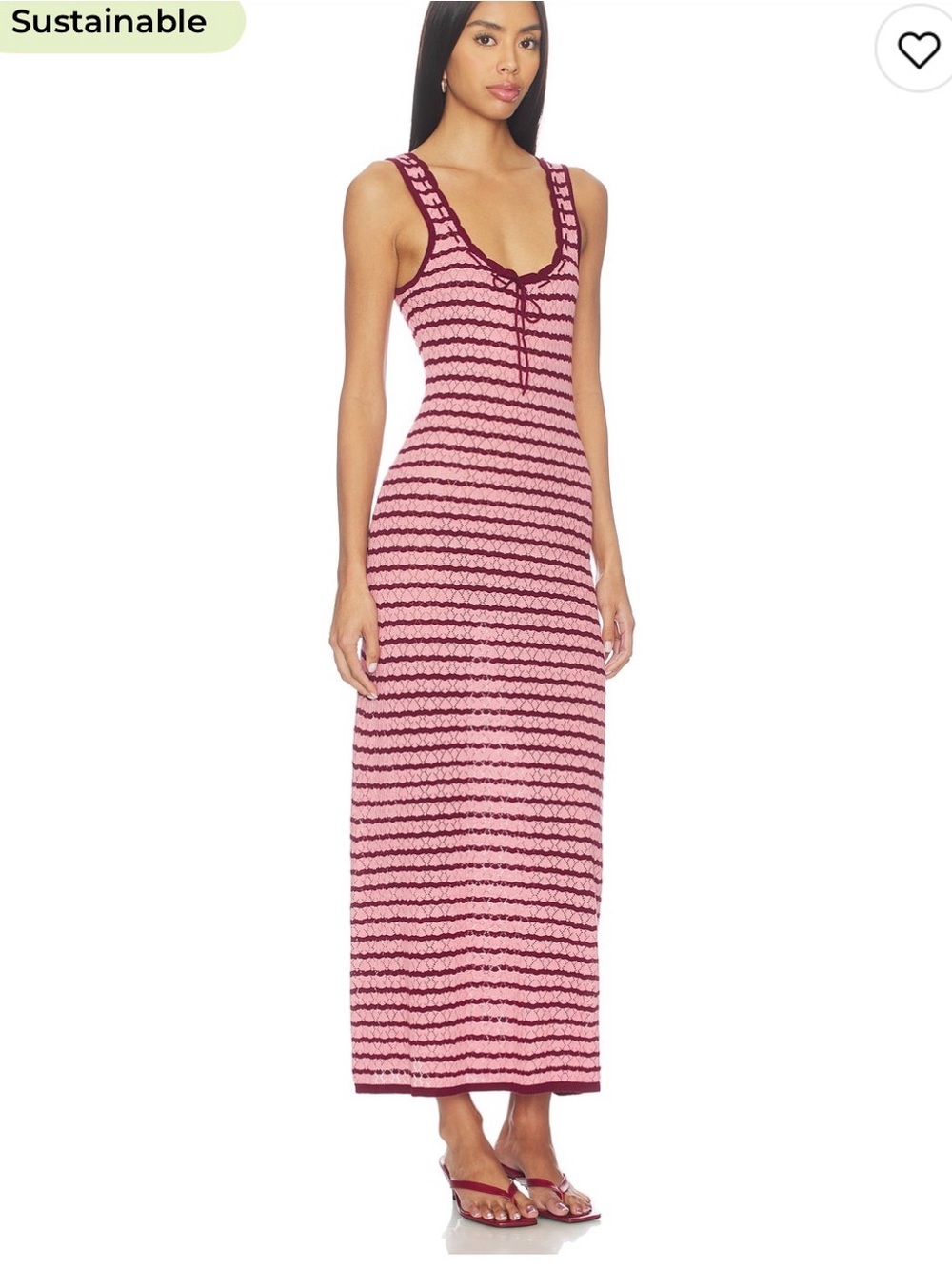 LSPACE Rosalie Maxi dress in strawberry stripe. XS